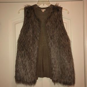 Light brown fur vest